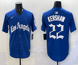 Nike Los Angeles Dodgers #22 Clayton Kershaw Blue 5(V) Joint MLB Jersey