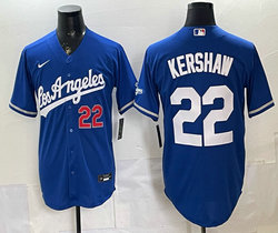 Nike Los Angeles Dodgers #22 Clayton Kershaw Blue Los Angeles Front MLB Jersey
