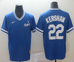 Nike Los Angeles Dodgers #22 Clayton Kershaw Pullover Throwback Authentic stitched MLB jersey