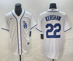Nike Los Angeles Dodgers #22 Clayton Kershaw White logo Joint Stitched MLB Jersey