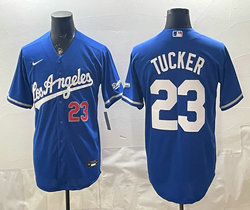 Nike Los Angeles Dodgers #23 Kyle Tucker Blue Los Angeles Front MLB Jersey