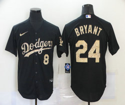 Nike Los Angeles Dodgers #24 Kobe Bryant Black Fashion Game Authentic MLB Stitched Jersey