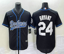 Nike Los Angeles Dodgers #24 Kobe bryant Black Joint Name Game Authentic Stitched MLB Jersey