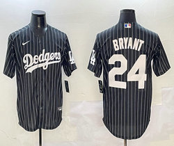 Nike Los Angeles Dodgers #24 Kobe bryant Black White stripe Joint Stitched MLB Jersey