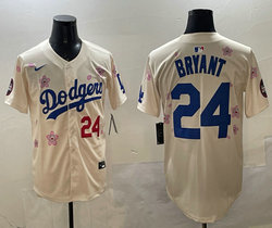 Nike Los Angeles Dodgers #24 Kobe bryant Cream #24 2025 Tokyo Series Jersey