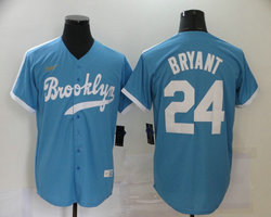 Nike Los Angeles Dodgers #24 Kobe bryant Light blue Game Throwback Authentic Stitched MLB Jersey