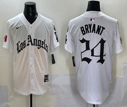 Nike Los Angeles Dodgers #24 Kobe bryant White 5(V) Joint With Patch MLB Jersey