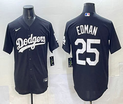 Nike Los Angeles Dodgers #25 Tommy Edman Black Authentic Stitched MLB Jersey