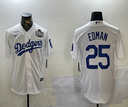 Nike Los Angeles Dodgers #25 Tommy Edman White 2024 World Series Authentic Stitched MLB Jersey