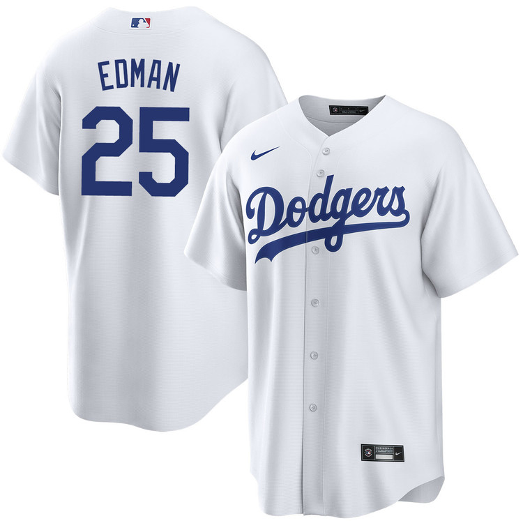 Nike Los Angeles Dodgers #25 Tommy Edman white jersey