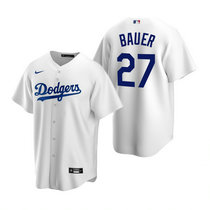 Nike Los Angeles Dodgers #27 Trevor Bauer White Game Authentic Stitched MLB Jersey