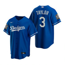 Nike Los Angeles Dodgers #3 Chris Taylor Blue 2020 World Series Game Authentic Stitched MLB Jersey