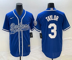 Nike Los Angeles Dodgers #3 Chris Taylor Blue Joint Stitched MLB Jersey