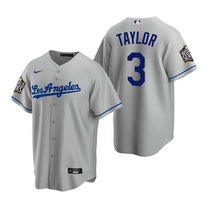 Nike Los Angeles Dodgers #3 Chris Taylor Gray Los Angeles 2020 World Series Game Authentic Stitched MLB Jersey