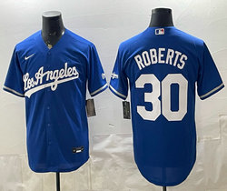 Nike Los Angeles Dodgers #30 Dave Roberts Blue Los Angeles Front MLB Jersey