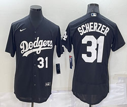 Nike Los Angeles Dodgers #31 Max Scherzer Black 31 In Front Inverted Legend Authentic Stitched MLB Jersey