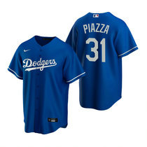 Nike Los Angeles Dodgers #31 Mike Piazza Blue Game Authentic Stitched MLB Jersey