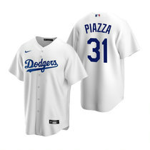 Nike Los Angeles Dodgers #31 Mike Piazza Gray White Authentic Stitched MLB Jersey