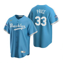 Nike Los Angeles Dodgers #33 David Price Light Blue 2020 World Series Champions Cooperstown Collection Jersey