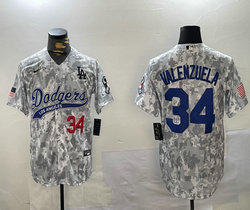 Nike Los Angeles Dodgers #34 Fernando Valenzuela 2024 Salute to Service Joint baseball Jersey