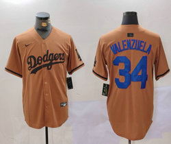 Nike Los Angeles Dodgers #34 Fernando Valenzuela Army green Joint Authentic Stitched baseball jersey