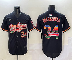 Nike Los Angeles Dodgers #34 Fernando Valenzuela Black 7-color Stitched MLB Jersey