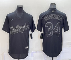 Nike Los Angeles Dodgers #34 Fernando Valenzuela Black Inverted Legend Pullover Authentic Stitched MLB jersey