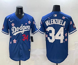 Nike Los Angeles Dodgers #34 Fernando Valenzuela Blue 2025 Tokyo Series Stitched MLB Jersey