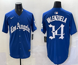 Nike Los Angeles Dodgers #34 Fernando Valenzuela Blue 5(V) Joint MLB Jersey