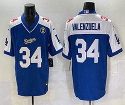 Nike Los Angeles Dodgers #34 Fernando Valenzuela Blue Special style MLB Jersey