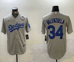 Nike Los Angeles Dodgers #34 Fernando Valenzuela Gray 2024 World Series Baseball Jersey