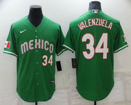 Nike Los Angeles Dodgers #34 Fernando Valenzuela Green Mexico Game Authentic Stitched MLB jersey