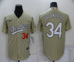 Nike Los Angeles Dodgers #34 Fernando Valenzuela Throwback Game Authentic Stitched MLB jersey