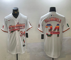Nike Los Angeles Dodgers #34 Fernando Valenzuela White Fashion Authentic Stitched MLB jersey