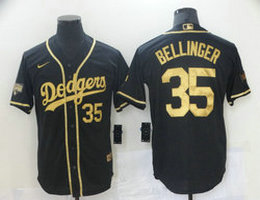 Nike Los Angeles Dodgers #35 Cody Bellinger Black Gold Authentic Stitched MLB Jersey