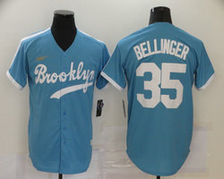 Nike Los Angeles Dodgers #35 Cody Bellinger Light blue Game Throwback Authentic Stitched MLB Jersey