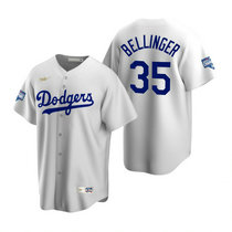 Nike Los Angeles Dodgers #35 Cody Bellinger White 2020 World Series Champions Cooperstown Collection Jersey