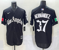 Nike Los Angeles Dodgers #37 Enrique Hernandez Black 5(V) Joint MLB Jersey