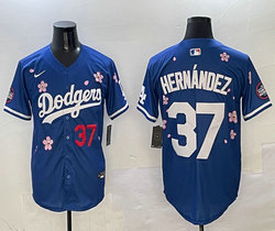 Nike Los Angeles Dodgers #37 Enrique Hernandez Blue 2025 Tokyo Series Jersey