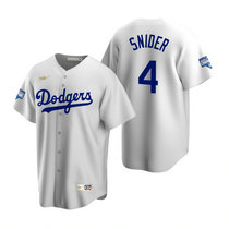 Nike Los Angeles Dodgers #4 Duke Snider White 2020 World Series Champions Cooperstown Collection Jersey