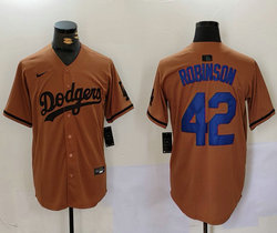 Nike Los Angeles Dodgers #42 Jackie Robinson Army green Joint Authentic Stitched baseball jersey