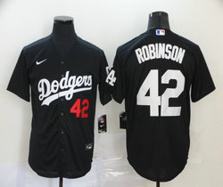 Nike Los Angeles Dodgers #42 Jackie Robinson Black red 42 Inverted Legend Authentic Stitched MLB jerseys