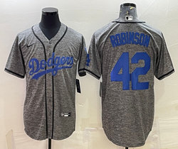 Nike Los Angeles Dodgers #42 Jackie Robinson Hemp grey Authentic Stitched MLB jersey