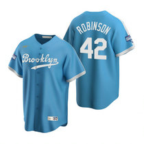 Nike Los Angeles Dodgers #42 Jackie Robinson Light Blue 2020 World Series Champions Cooperstown Collection Jersey