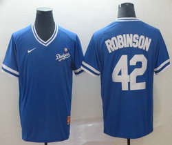 Nike Los Angeles Dodgers #42 Jackie Robinson Pullover Throwback Authentic stitched MLB jersey