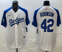 Nike Los Angeles Dodgers #42 Jackie Robinson White fashion Game Authentic Stitched MLB Jersey
