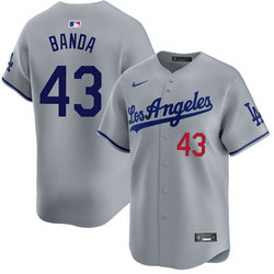 Nike Los Angeles Dodgers #43 Anthony Banda Gray Los Angeles MLB jersey