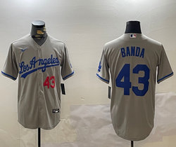 Nike Los Angeles Dodgers #43 Anthony Banda Gray Los Angeles MLB jersey