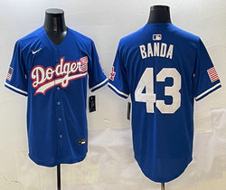 Nike Los Angeles Dodgers #43 Anthony banda Blue 2(II) flag Joint MLB Jersey