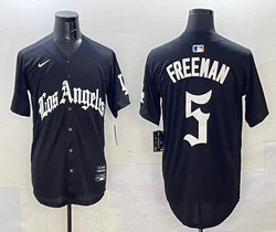 Nike Los Angeles Dodgers #5 Freddie Freeman Black 5(V) Joint MLB Jersey